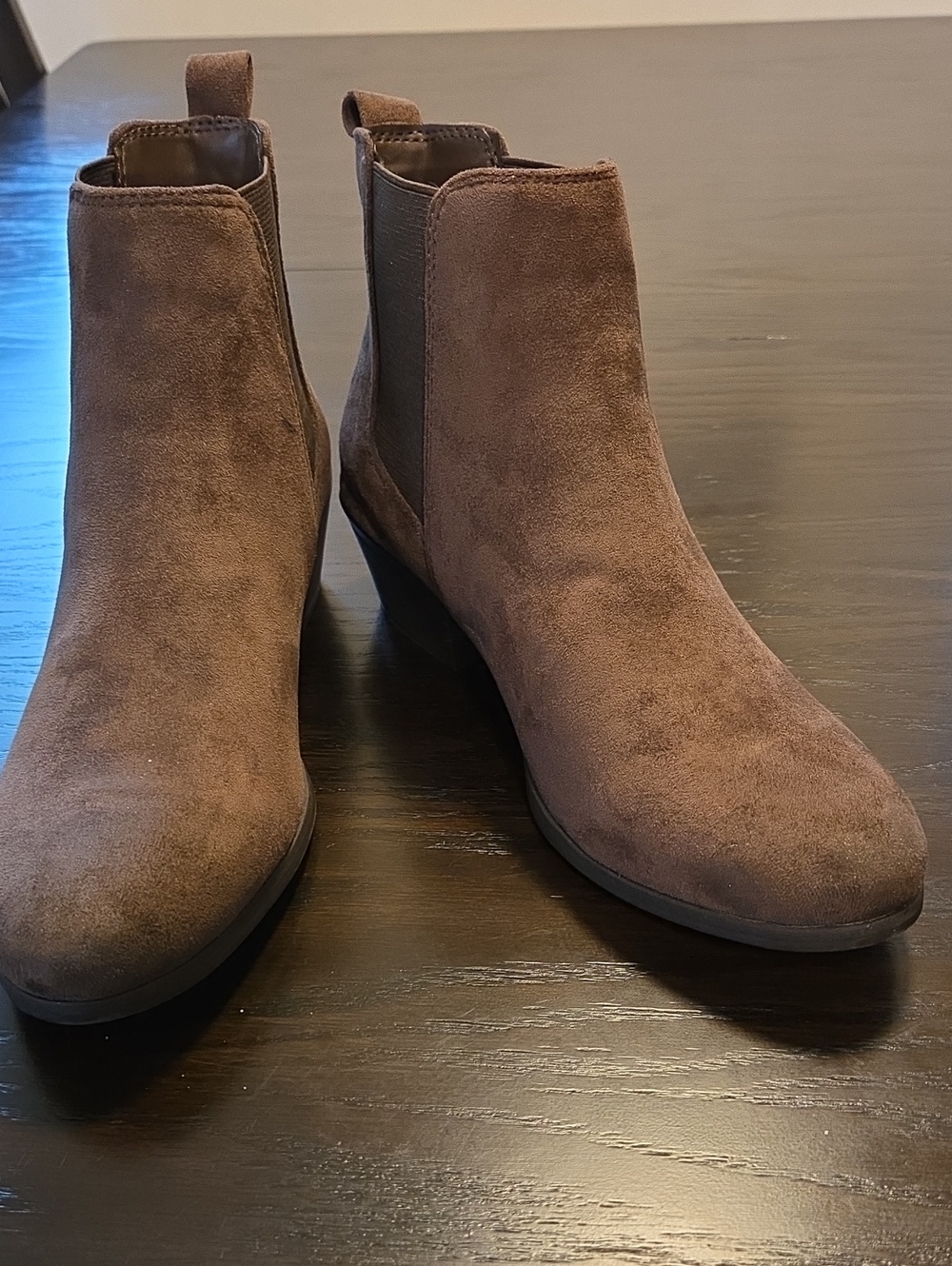 Women’s Brown Suede-Like Chelsea Ankle Boots